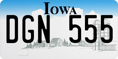 IA license plate DGN555