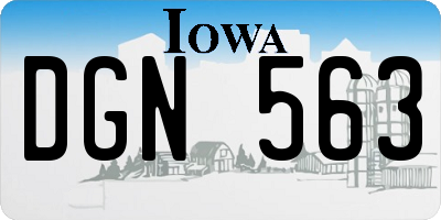 IA license plate DGN563