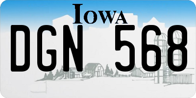 IA license plate DGN568