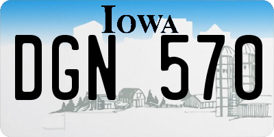 IA license plate DGN570