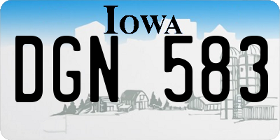 IA license plate DGN583