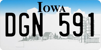 IA license plate DGN591