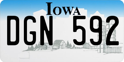 IA license plate DGN592