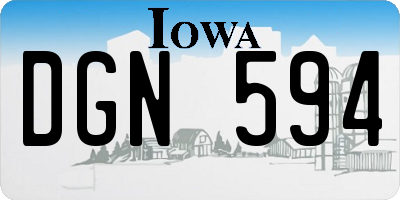 IA license plate DGN594
