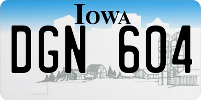 IA license plate DGN604