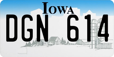 IA license plate DGN614