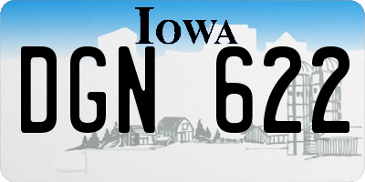IA license plate DGN622