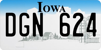IA license plate DGN624