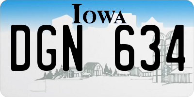 IA license plate DGN634