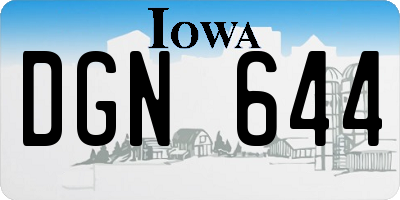 IA license plate DGN644