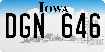 IA license plate DGN646