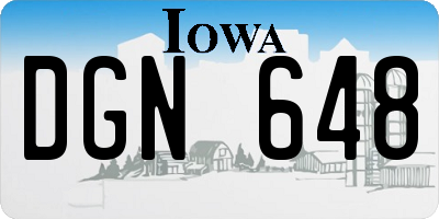 IA license plate DGN648
