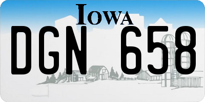 IA license plate DGN658