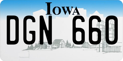 IA license plate DGN660