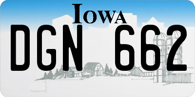 IA license plate DGN662