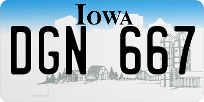 IA license plate DGN667