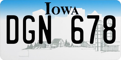 IA license plate DGN678