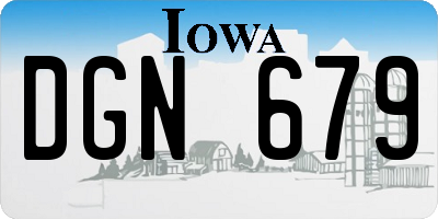 IA license plate DGN679