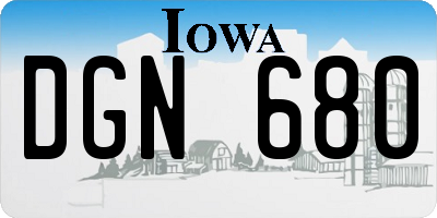 IA license plate DGN680