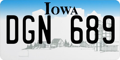 IA license plate DGN689
