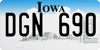 IA license plate DGN690