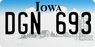 IA license plate DGN693