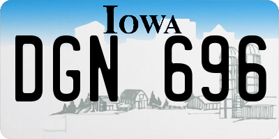 IA license plate DGN696