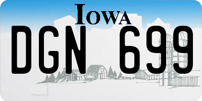IA license plate DGN699
