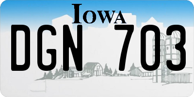 IA license plate DGN703