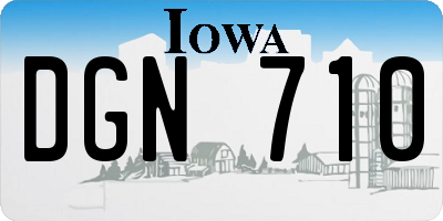 IA license plate DGN710