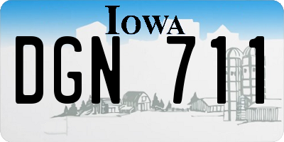IA license plate DGN711