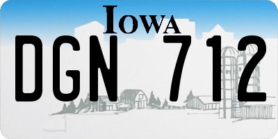 IA license plate DGN712