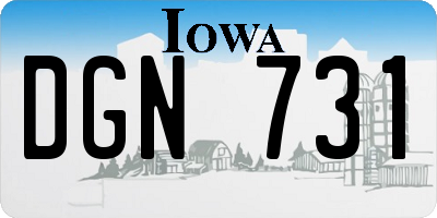 IA license plate DGN731