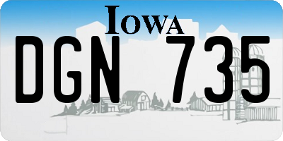 IA license plate DGN735