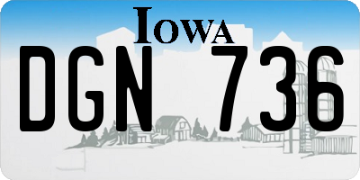IA license plate DGN736