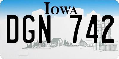 IA license plate DGN742