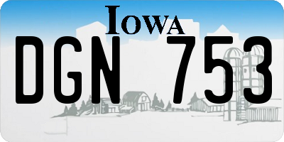 IA license plate DGN753