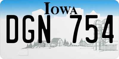 IA license plate DGN754