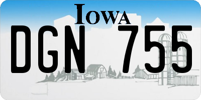 IA license plate DGN755