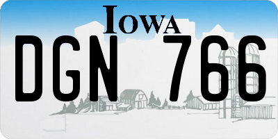 IA license plate DGN766