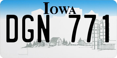 IA license plate DGN771