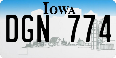 IA license plate DGN774