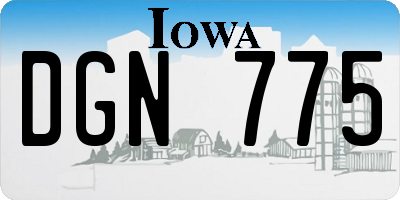 IA license plate DGN775