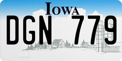 IA license plate DGN779