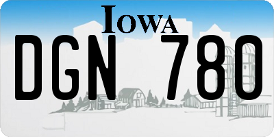 IA license plate DGN780