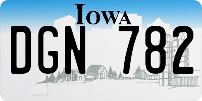 IA license plate DGN782
