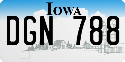 IA license plate DGN788