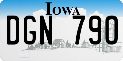 IA license plate DGN790