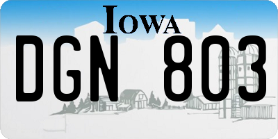 IA license plate DGN803