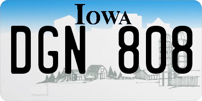 IA license plate DGN808
